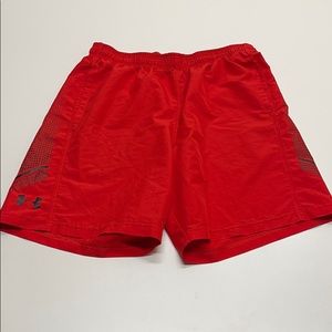 UNDER ARMOUR Mens Large Red Gym Shorts